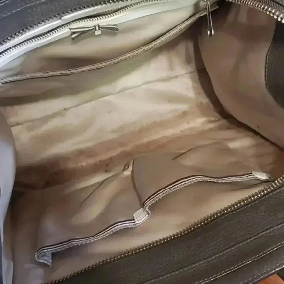 Henry Bendel genuine pebble leather tote bag large taupe in color - Picture 5 of 7